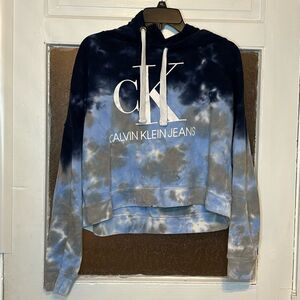 Calvin Klein Jeans Women’s Blue and Gray Tie Dye Pullover Sweatshirt Size S/P/CH
